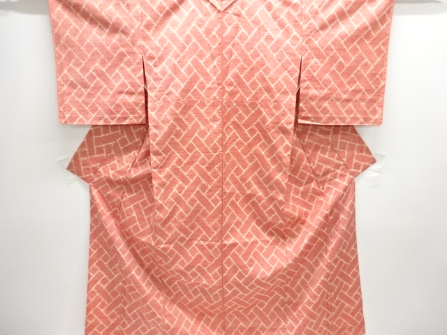 JAPANESE KIMONO / HITOE TSUMUGI /  WOVEN MESH PATTERN